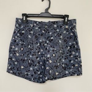 Gap Floral Canvas Shorts Blue Denim Size 2R